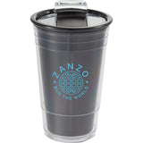 Mipsy 16 oz Recycled Double Wall Tumbler — Black (BK) — decorated front view — 11
