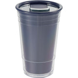 Mipsy 16 oz Recycled Double Wall Tumbler — Navy (NY) — blank back view — 35