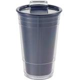 Mipsy 16 oz Recycled Double Wall Tumbler — Navy (NY) — blank front view — 30