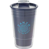 Mipsy 16 oz Recycled Double Wall Tumbler — Navy (NY) — decorated front view — 29