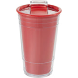 Mipsy 16 oz Recycled Double Wall Tumbler — Red (RD) — blank front view — 3