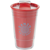 Mipsy 16 oz Recycled Double Wall Tumbler — Red (RD) — decorated front view — 2
