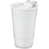 Mipsy 16 oz Recycled Double Wall Tumbler — White (WH) — blank left angle — 28