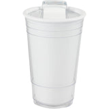 Mipsy 16 oz Recycled Double Wall Tumbler — White (WH) — blank front view — 21