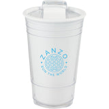 Mipsy 16 oz Recycled Double Wall Tumbler — White (WH) — decorated front view — 20