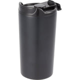 Alivia 16 oz Recycled Vacuum Insulated Tumbler — Black (BK) — blank left angle — 28