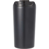 Alivia 16 oz Recycled Vacuum Insulated Tumbler — Black (BK) — blank front view — 22