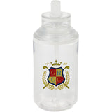 Zach 22 oz RPET Flip-Straw Sports Bottle — Clear (CL) — decorated front view — 11