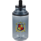Zach 22 oz RPET Flip-Straw Sports Bottle — Smoke (SM) — decorated front view — 2