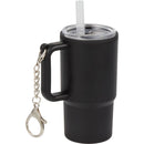 Mini 4 oz Keychain Straw Tumbler — Black (BK) — blank right angle