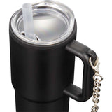 Mini 4 oz Keychain Straw Tumbler — Black (BK) — blank detail view — 67