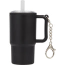 Mini 4 oz Keychain Straw Tumbler — Black (BK) — blank front view