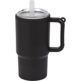Mini 4 oz Keychain Straw Tumbler — Black (BK) — blank front view — 64