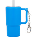Mini 4 oz Keychain Straw Tumbler — Blue (BL) — blank front view