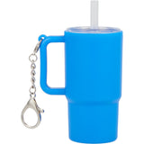 Mini 4 oz Keychain Straw Tumbler — Blue (BL) — blank front view — 56