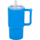 Mini 4 oz Keychain Straw Tumbler — Blue (BL) — blank front view