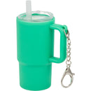 Mini 4 oz Keychain Straw Tumbler — Green (GR) — blank left angle