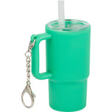 Mini 4 oz Keychain Straw Tumbler — Green (GR) — blank right angle — 45