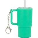 Mini 4 oz Keychain Straw Tumbler — Green (GR) — blank front view