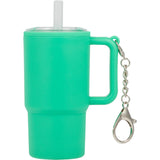 Mini 4 oz Keychain Straw Tumbler — Green (GR) — blank front view — 42