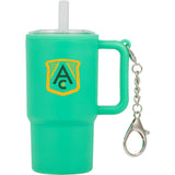 Mini 4 oz Keychain Straw Tumbler — Green (GR) — decorated front view — 38