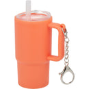 Mini 4 oz Keychain Straw Tumbler — Orange (OR) — blank left angle