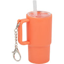 Mini 4 oz Keychain Straw Tumbler — Orange (OR) — blank right angle
