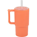 Mini 4 oz Keychain Straw Tumbler — Orange (OR) — blank back view