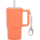 Mini 4 oz Keychain Straw Tumbler — Orange (OR) — blank front view