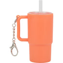Mini 4 oz Keychain Straw Tumbler — Orange (OR) — blank front view