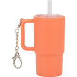 Mini 4 oz Keychain Straw Tumbler — Orange (OR) — blank front view — 32