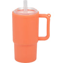 Mini 4 oz Keychain Straw Tumbler — Orange (OR) — blank front view