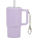 Mini 4 oz Keychain Straw Tumbler — Purple (PU) — blank front view