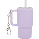Mini 4 oz Keychain Straw Tumbler — Purple (PU) — blank front view