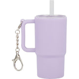 Mini 4 oz Keychain Straw Tumbler — Purple (PU) — blank front view — 23