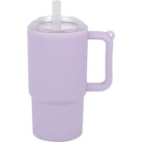 Mini 4 oz Keychain Straw Tumbler — Purple (PU) — blank front view — 22