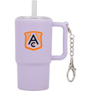 Mini 4 oz Keychain Straw Tumbler — Purple (PU) — decorated front view