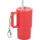 Mini 4 oz Keychain Straw Tumbler — Red (RD) — blank right angle