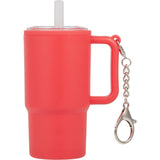 Mini 4 oz Keychain Straw Tumbler — Red (RD) — blank front view — 15