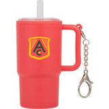Mini 4 oz Keychain Straw Tumbler — Red (RD) — decorated front view — 11