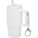 Mini 4 oz Keychain Straw Tumbler — White (WH) — blank left angle