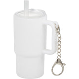 Mini 4 oz Keychain Straw Tumbler — White (WH) — blank left angle — 10