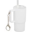 Mini 4 oz Keychain Straw Tumbler — White (WH) — blank right angle