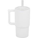 Mini 4 oz Keychain Straw Tumbler — White (WH) — blank back view