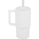 Mini 4 oz Keychain Straw Tumbler — White (WH) — blank back view — 8