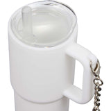 Mini 4 oz Keychain Straw Tumbler — White (WH) — blank detail view — 7
