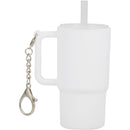 Mini 4 oz Keychain Straw Tumbler — White (WH) — blank front view