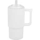 Mini 4 oz Keychain Straw Tumbler — White (WH) — blank front view