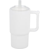 Mini 4 oz Keychain Straw Tumbler — White (WH) — blank front view — 4