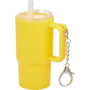 Mini 4 oz Keychain Straw Tumbler — Yellow (YW) — blank left angle